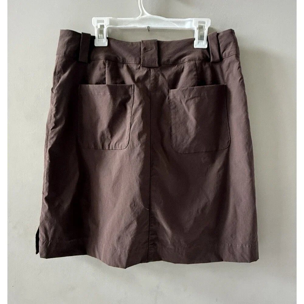 Nike Golf Skort Womens 4 Brown Fit Dry Stretch Pockets Knee Length Athletic